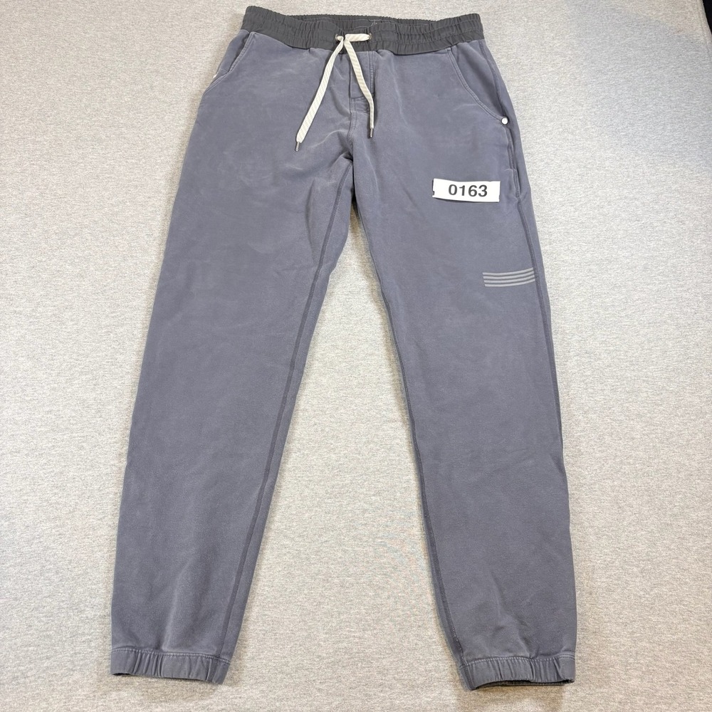 Vuori Joggers Men Large Gray Transit Sweatpants Elastic Waist Comfy